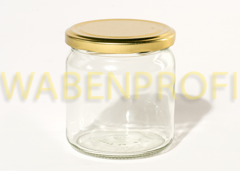 12x Neutralglas 500g Honigglas mit goldenem Deckel Gläser für Honig im Karton 